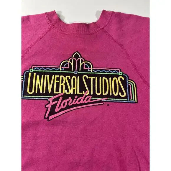 Universal Studios Florida Vintage Pink Sweatshirt - Picture 2 of 9
